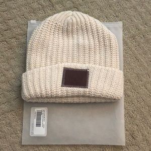 Love your Melon white cuffed beanie, NEW